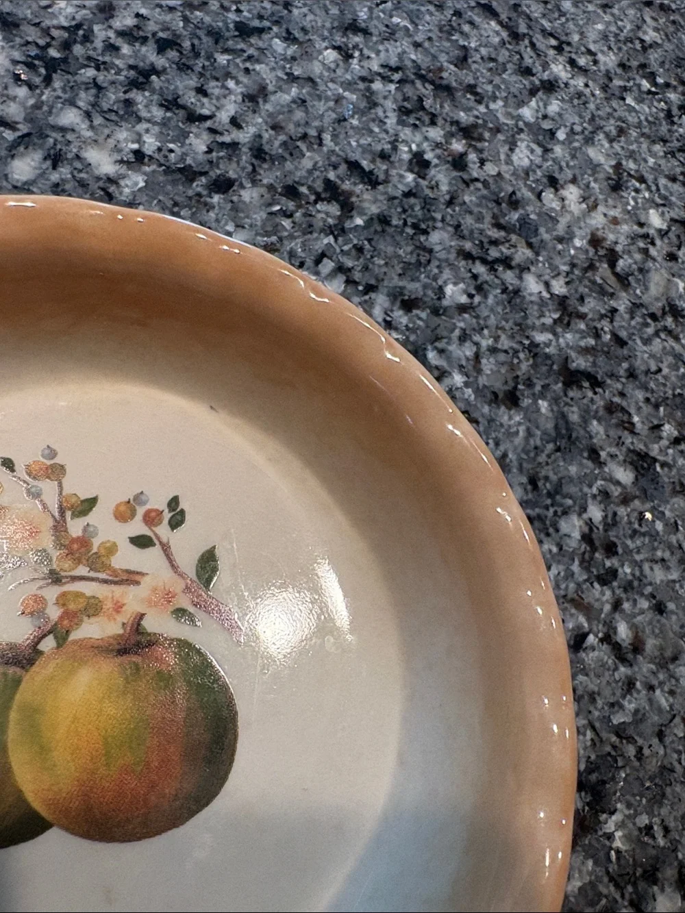 Rare Vintage Green Apple Nantucket Ceramic Oven Safe Bowl